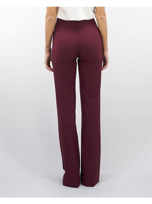 Palazzo trousers in stretch crepe with logo rivet Elisabetta Franchi ELISABETTA FRANCHI | Pants | PA02546E2CG3